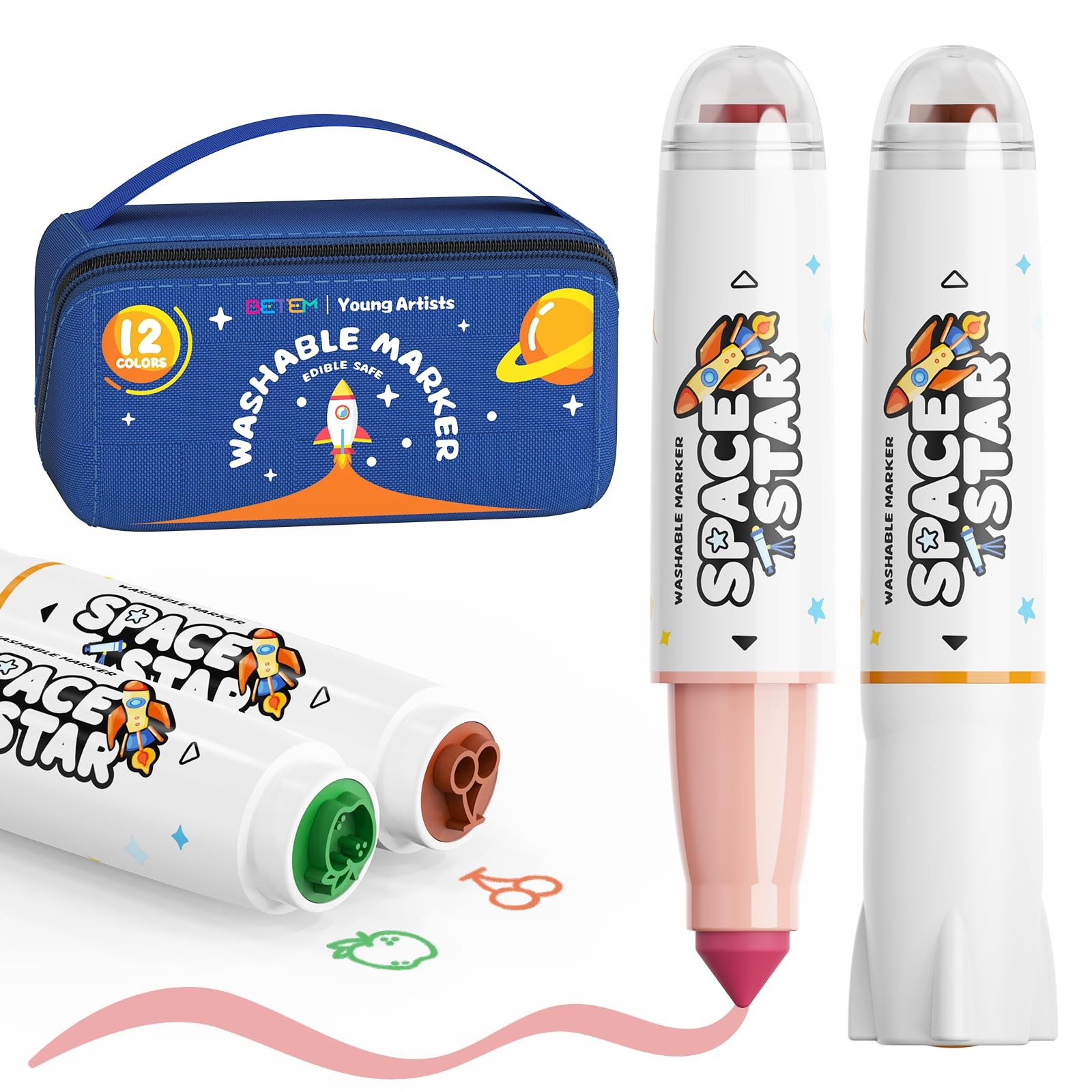 For Kids 12 Colors Stamp Markers For Toddlers,...