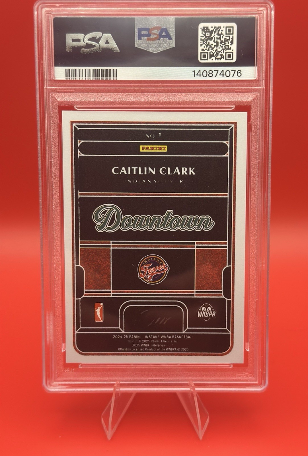 2024 Panini Rookie Royalty WNBA Downtown #1 Caitlin Clark Rookie Card RC PSA 8 view 2