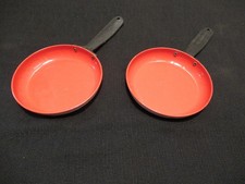 Vintage Miniature Toy Fry pans. Small tin pans.