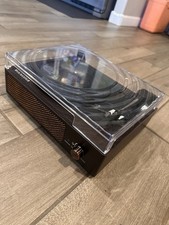 WOCKODER Bluetooth Turntable Record Player w/ Dust Cover Power Cord Brown