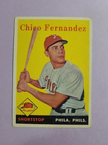 Chico Fernandez 1958 Topps Baseball Card # 348 K5151 (EX, Small Crease)