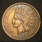 1909 Indian Head Cent- Uncirculated Red/Brown - Very Sharp - FREE SHIPPING