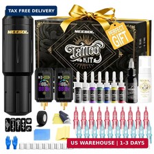 Kit de Tatuaje Completo Inal mbrico 2 Bater as LED Espuma Agujas Tintas