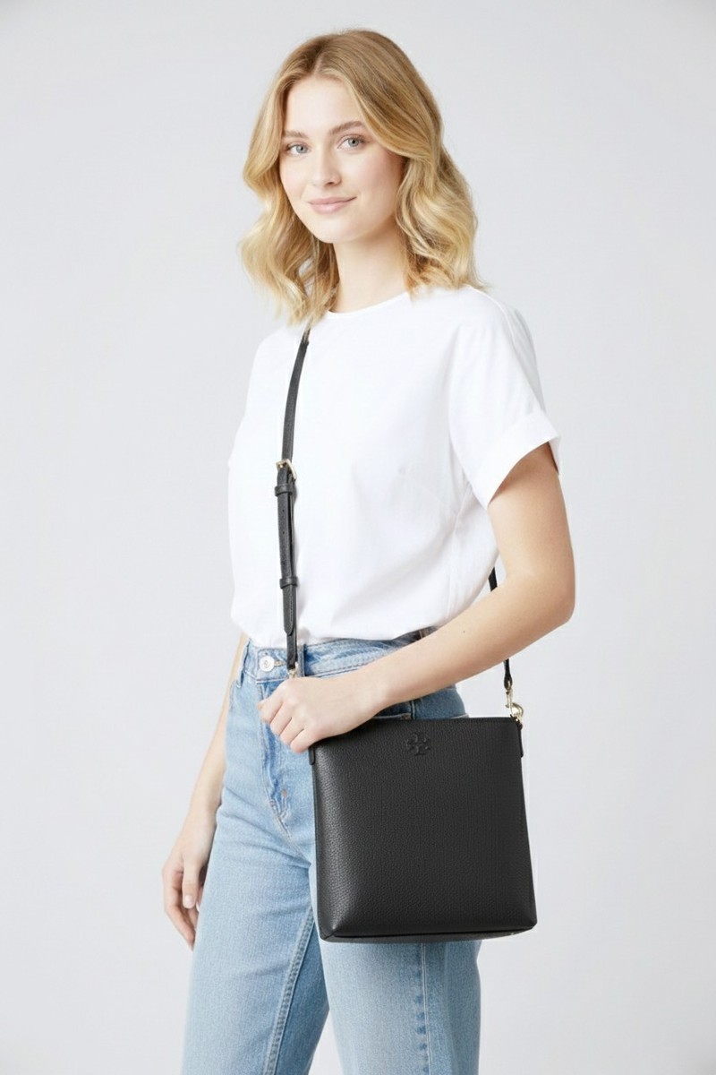 Tory Burch Thea Black Swingpack Shoulder Bag Crossbody Purse