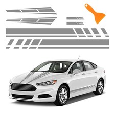 6pcs Racing Stripes For Cars - 2pcs Car Hood Decal Side Gray 6pcs Racing Stripes For Cars - 2pcs Car Hood Decal Side Gray