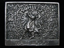 PF25118 VINTAGE 1970s  SCHLITZ MALT LIQUOR  BEER BREWING CO. BERGAMOT BUCKLE