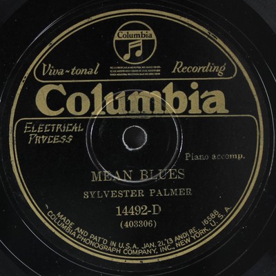 Sylvester Palmer: Mean Blues/Einsamer Man Blues Columbia Einzel 78 RPM