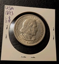 1893 Half Dollar Columbian Exposition Chicago Commemorative .900 Silver Coin