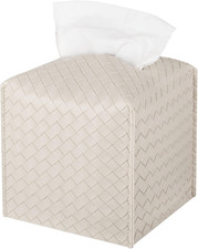 Tissue Box Cover PU Leather Tissue Holder Square Facial Tissue Case Facial Paper