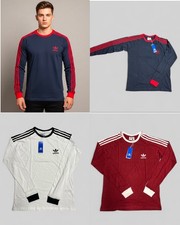 ADIDAS LONG SLEEVE THREE STRIPES MENS CREW NECK T-SHIRT