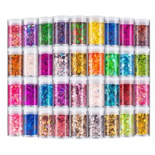 Holographic Chunky Glitter, Set of 36 Colors Craft Glitter multi-color
