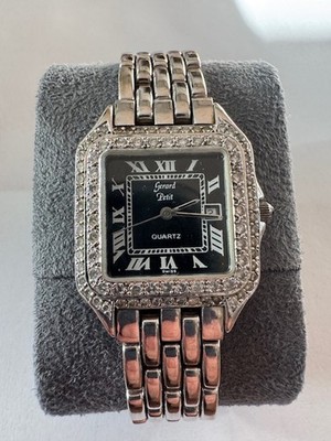 Gerard Petit 1CT DIAMOND & AAA Sapphire 14KT WHITE GOLD 3D PANTHERE WATCH