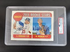 Topps 2018 Heritage 5x7 Jumbo #266 Rookie Stars Verdugo/Buehler Auto PSA.