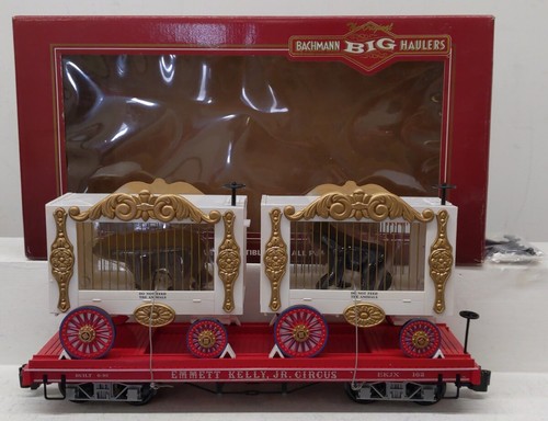 Coche plano de circo Bachmann 98372 escala G con 2 jaulas para animales nuevo en caja | Zustand: New