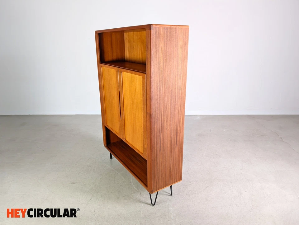 Original Midcentury Bookcase Teak Cabinet Danish Vintage Design - Image 4 of 4