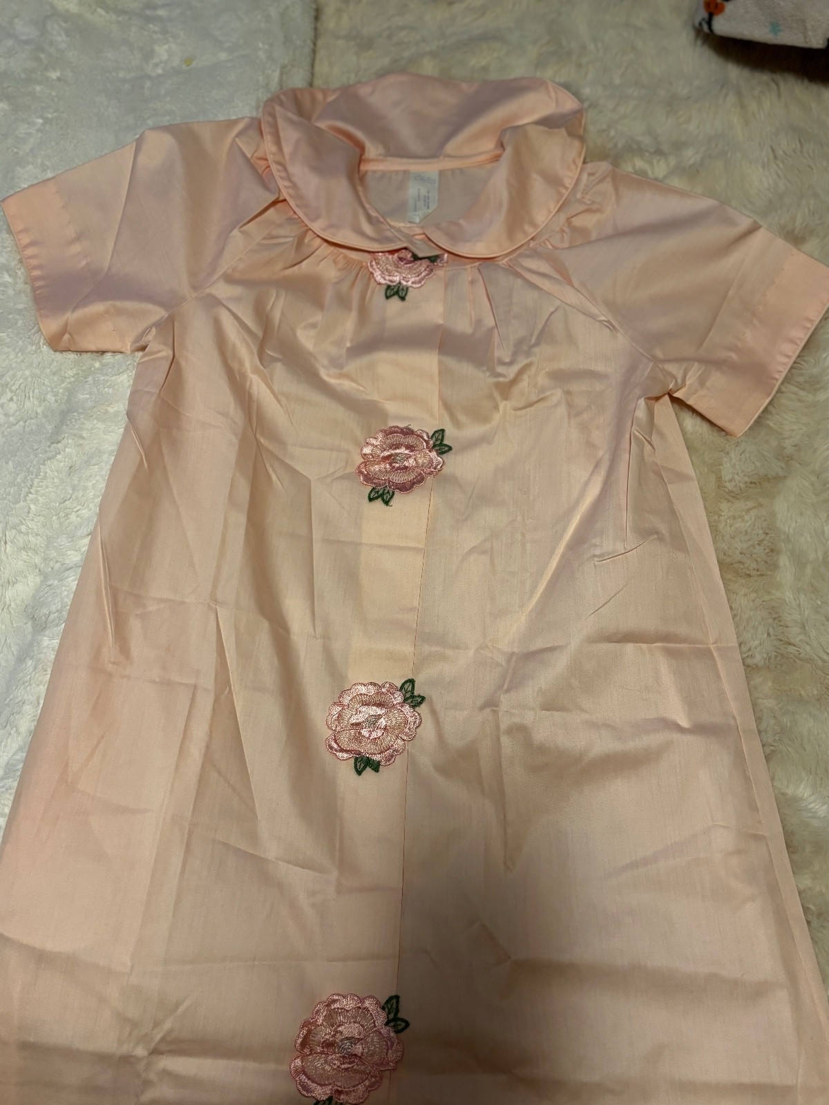 Vintage Chiffon Maid Pink Housecoat / Duster – 19… - image 2