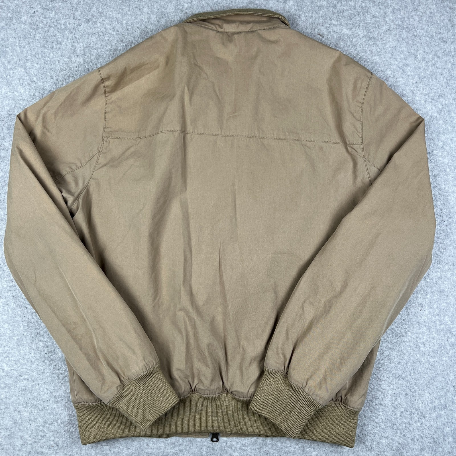 J Crew Harrington Jacket Flannel Plaid Lined Zip Bomber Medium Mens Beige