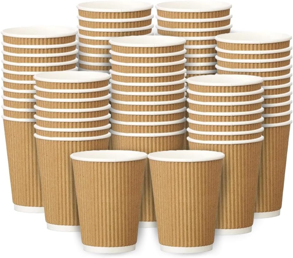 Zuvo Ripple Takeaway Paper Coffee Cups [30 Cups - 8 OZ] Best for Coffee Cups Ho