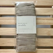 NIB Little Unicorn Oatmeal Deluxe Bamboo Muslin Swaddle Blanket 47"x47"