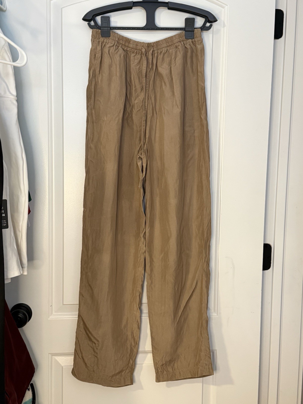 Vintage Selene Paris Sport 100% Silk Pants In Taupe Size M