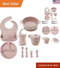 Silicone Baby Feeding Set 9PCS Baby Led Weaning Supplies Self Feeding Utens...