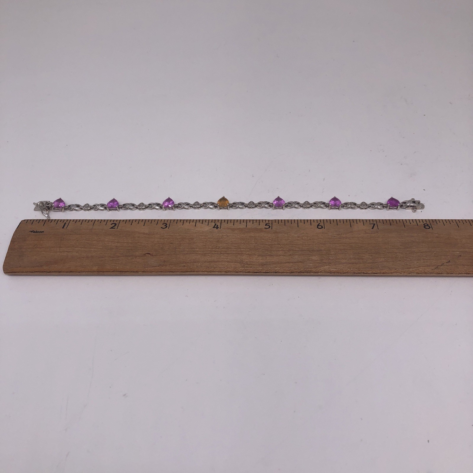 AVF Sterling Silver Pink Ruby Yellow Citrine Hear… - image 4