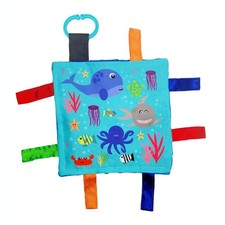 Ocean Fish Octopus Baby Crinkle Teething Lovey Taggy Toy, 8x8 Inch