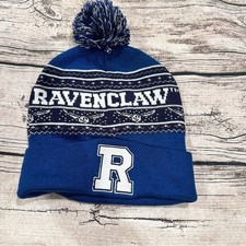 Women s Blue and Black Harry Potter Ravenclaw Beanie With Pom Pom OSFM