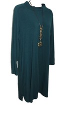 Two Danes Pine Green Dress 10 Long Sleeve Bamboo Stretchy Cotton Work Office