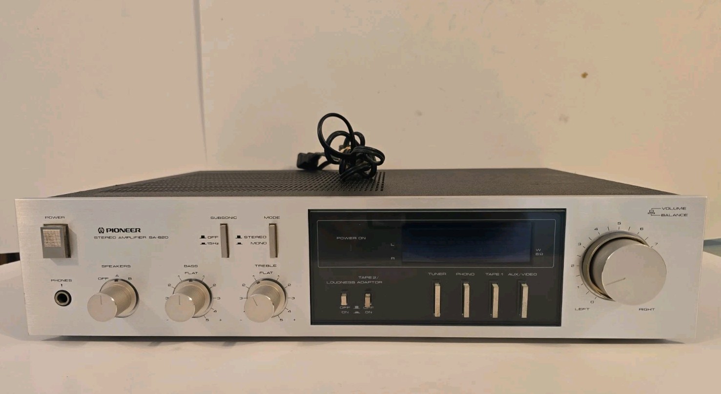 Vintage Pioneer SA-620 Stereo Integrated Amplifier Silver Face Tested Working...