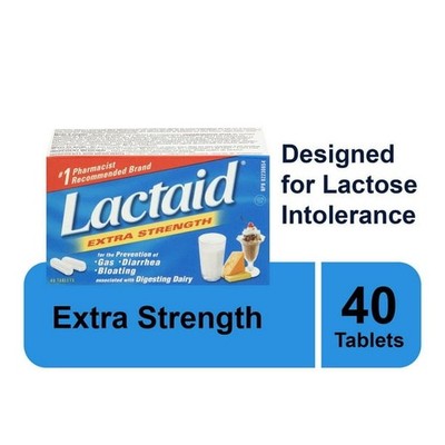 Lactaid Extra Strength Designed for Lactose Intolerance - 40 Tablets