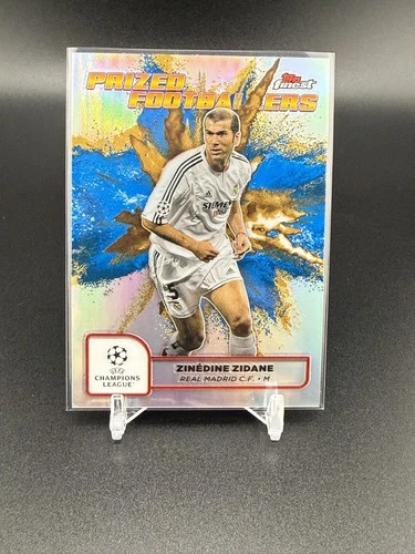 Zinedine Zidane 2024-25 Topps Finest Prized Footballers Fusion Blue Gold SP