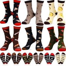 6x Crazy Fun Food Socks for Men  Women Cotton Novelty Gift Stocking Stuffer