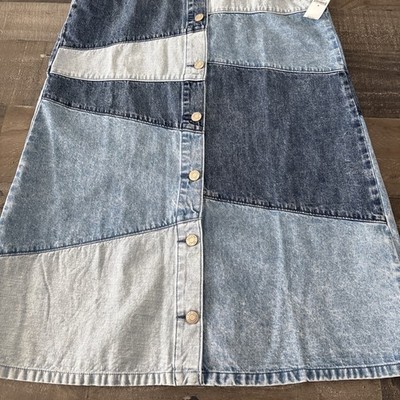 NWT Gap Women's Pieced Patchwork Denim Jumper Dress Sz Medium cotton | eBay