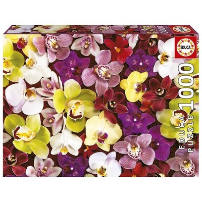 Educa - Orchid Collage - 1000 Piece Jigsaw Puzzle - Puzzle Glue Included - Co...