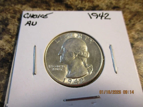1942 p Washington silver quarter a. very fine coin. plus a surprise