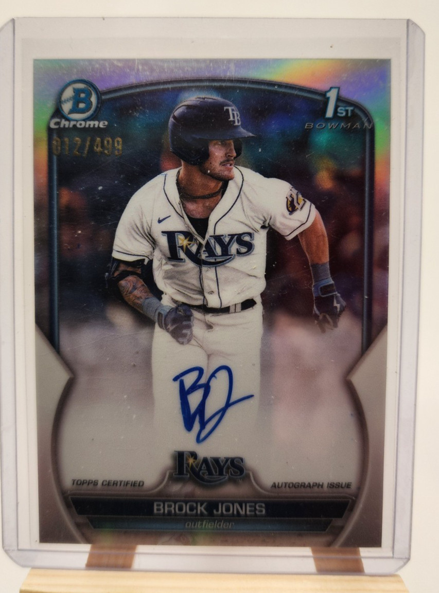 2023 Bowman Brock Jones Chrome Auto Refractor 1st #12/499 Rays