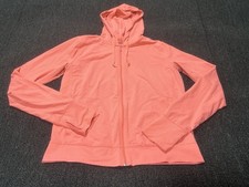 Uniqlo Hoodie Womens Medium Pink Zip Up Hooded Sweatshirt Cotton Causal Training