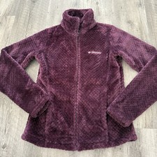 Columbia Plush Full-Zip Womens XS Purple Beech Forest Fleece Jacket Pockets