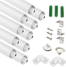 UV Resistance 6.56FT V Shape LED Strip Channel Diffuser,10-Pack Aluminum Profile