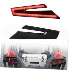 Smoked One Pair Left Right Rear Lamps LED Tail Lights Brake Stop Black