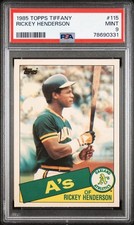 Rickey Henderson 1985 Topps Tiffany #115 PSA 9 MINT HOF Low Pop 211 Only 5k Sets