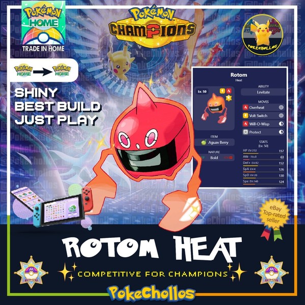 ✨ ROTOM HEAT SHINY COMPETITIVE BEST BUILD - HOME FAST ✨ Pokemon champions  🏆