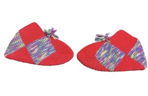 Multicolor New Handmade Knit House Slippers Medium Fits Sizes 6-8