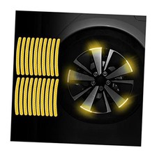 20PCS Reflective Car Wheel Decorative Stripe Stickers, Night Safety Yellow