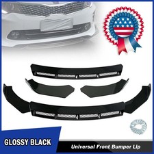 Universal Car Front Bumper Lip Spoiler Gloss Black Grid Splitter Body Kit Us