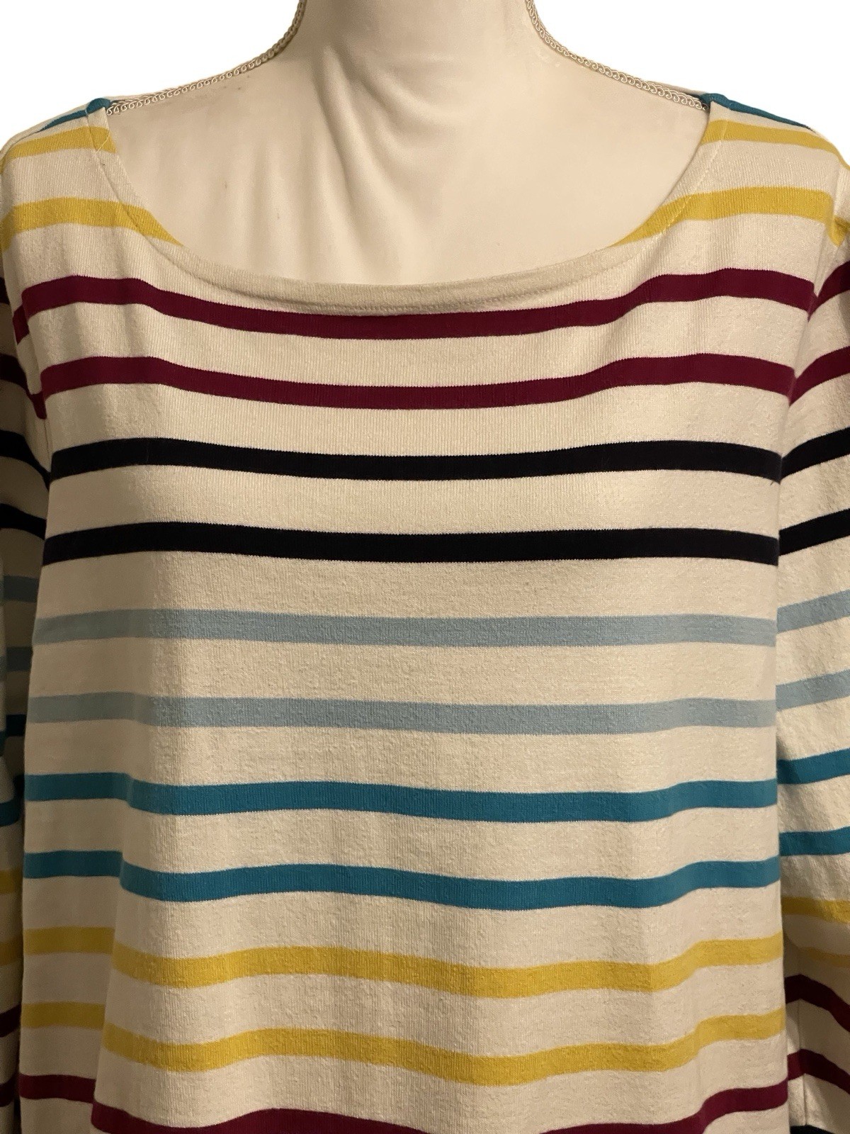 TALBOTS Plus Multicolor Striped  Pullover Top Boa… - image 2