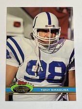 1991 Stadium Club Football #208 - Tony Siragusa RC - Indianapolis Colts