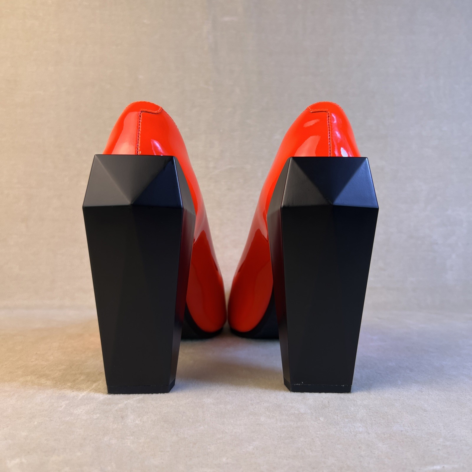 United Nude Gem Pump Hi Fluo Red Leather Pointed Toe Chic Lux Modern Preloved image 7