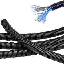 10 FT 1/2 inch Split Wire Loom Tubing Conduit,Flexible 1/2"-10ft, Black